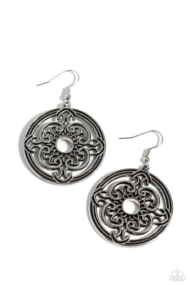 Mandala Meditation - Silver - Paparazzi Earring Image