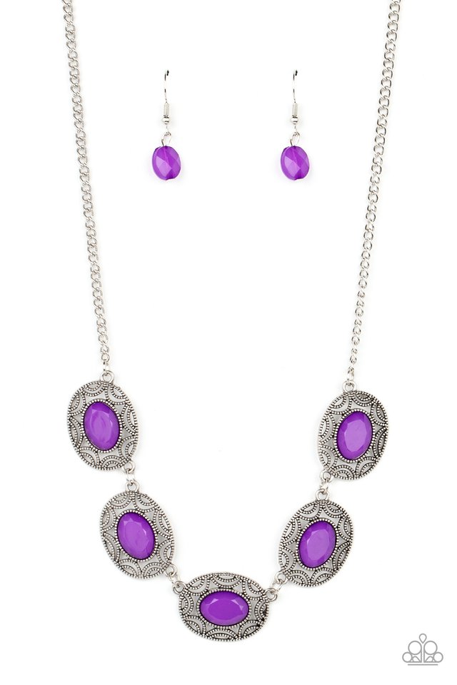 Sunshiny Shimmer - Purple - Paparazzi Necklace Image