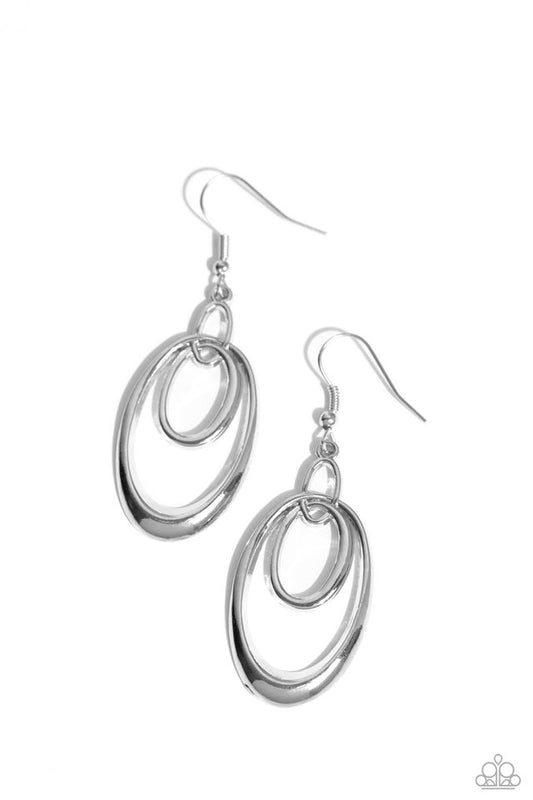 So OVAL-Rated - Silver - Paparazzi Earring Image