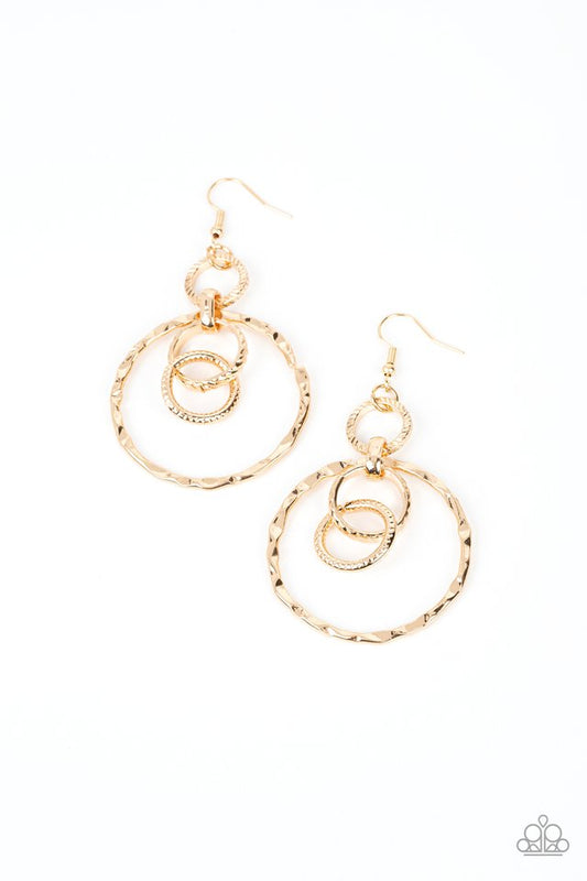 Twisted Temptation - Gold - Paparazzi Earring Image