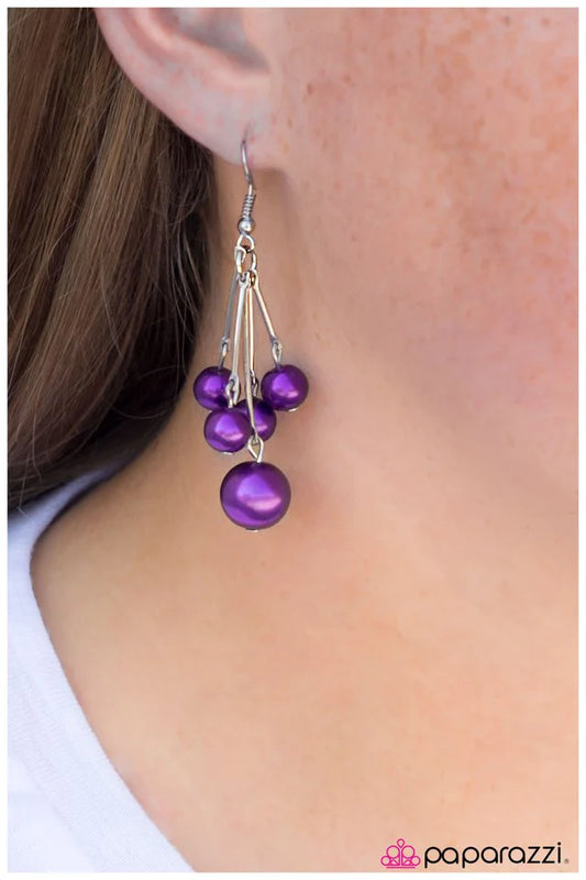 Paparazzi Earring ~ Hung Up - Purple