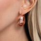 Curvy and Worthy - Copper - Paparazzi Earring Image