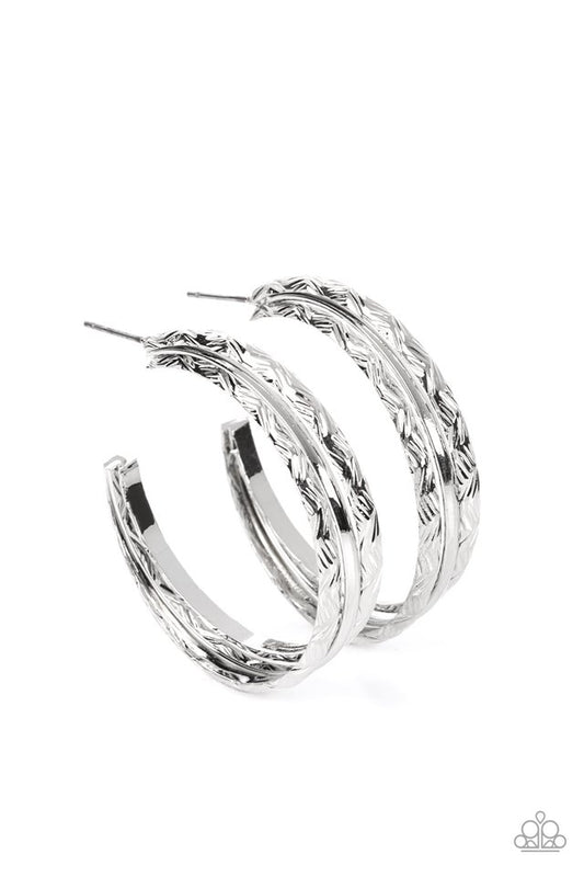 CONTOUR de Force - Silver - Paparazzi Earring Image