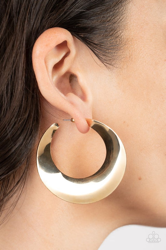 Power Curves - Gold - Paparazzi Earring Image