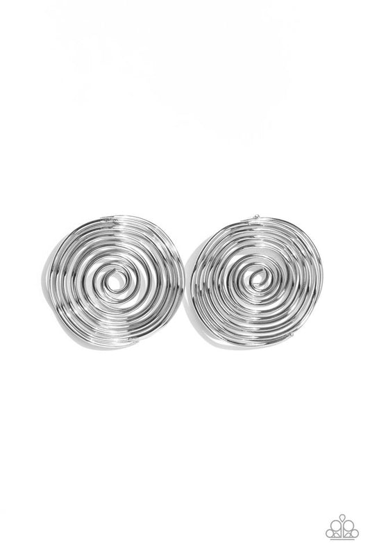 COIL Over - Silver - Paparazzi Earring Image