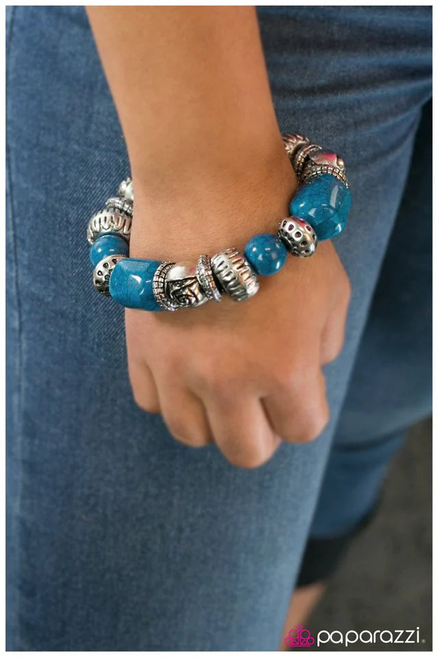 Pulsera Paparazzi ~ Rock Steady - Azul