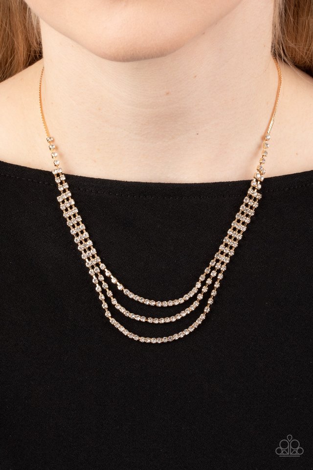 Surreal Sparkle - Gold - Paparazzi Necklace Image