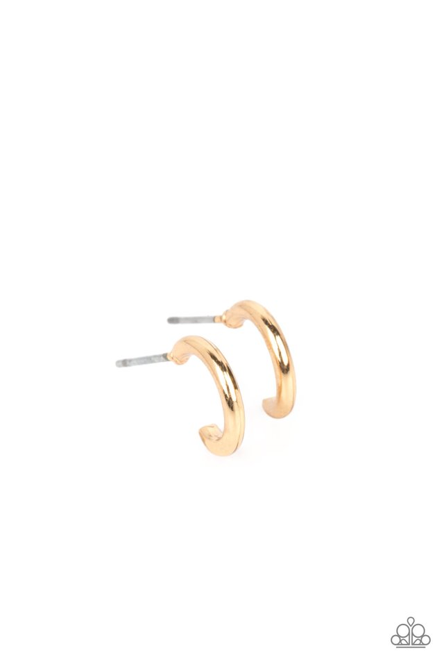 Skip the Small Talk - Gold - Paparazzi Earring Image