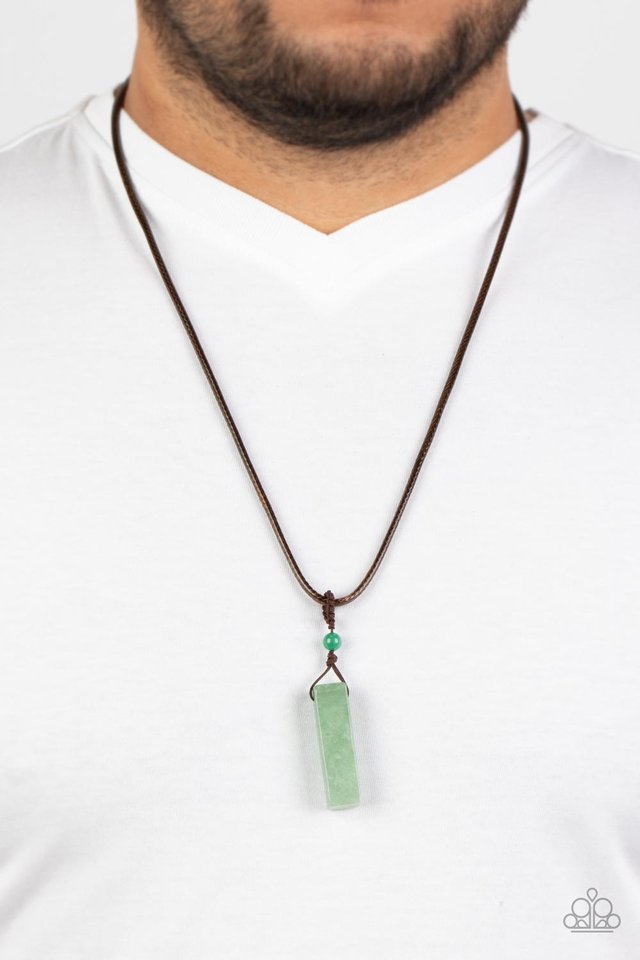 Comes Back ZEN-fold - Green - Paparazzi Necklace Image