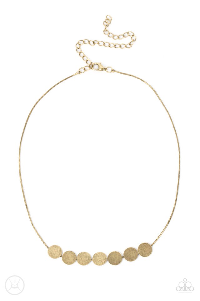 Slimmer Glimmer - Brass - Paparazzi Necklace Image