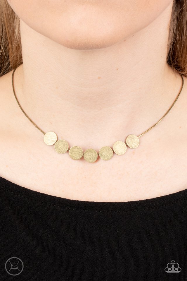 Slimmer Glimmer - Brass - Paparazzi Necklace Image