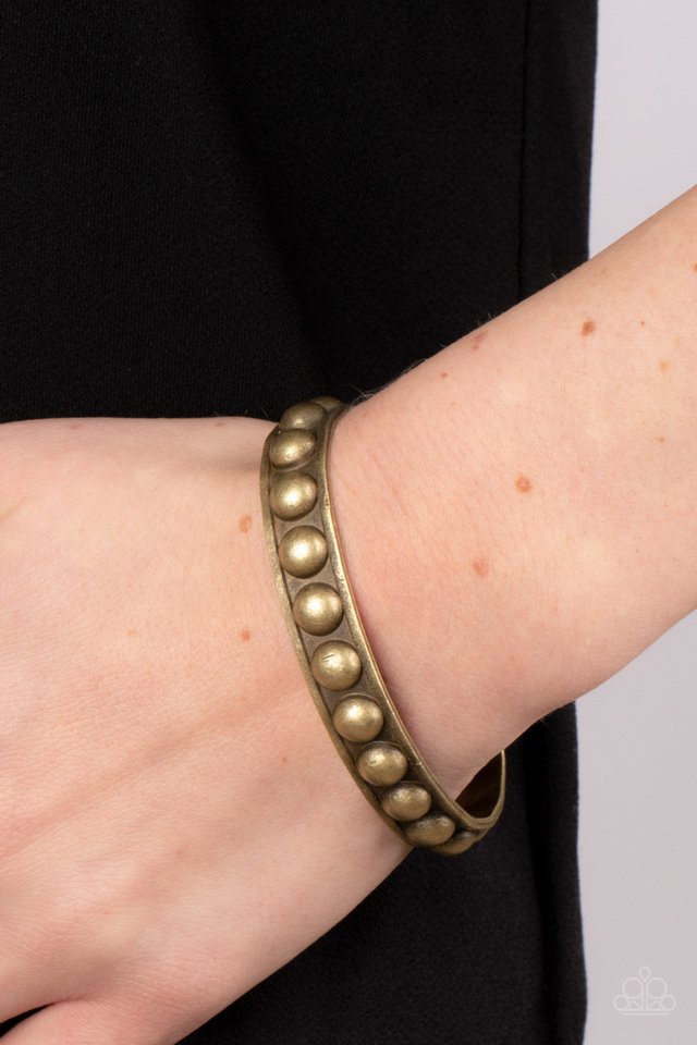 Clear as STUD - Brass - Paparazzi Bracelet Image