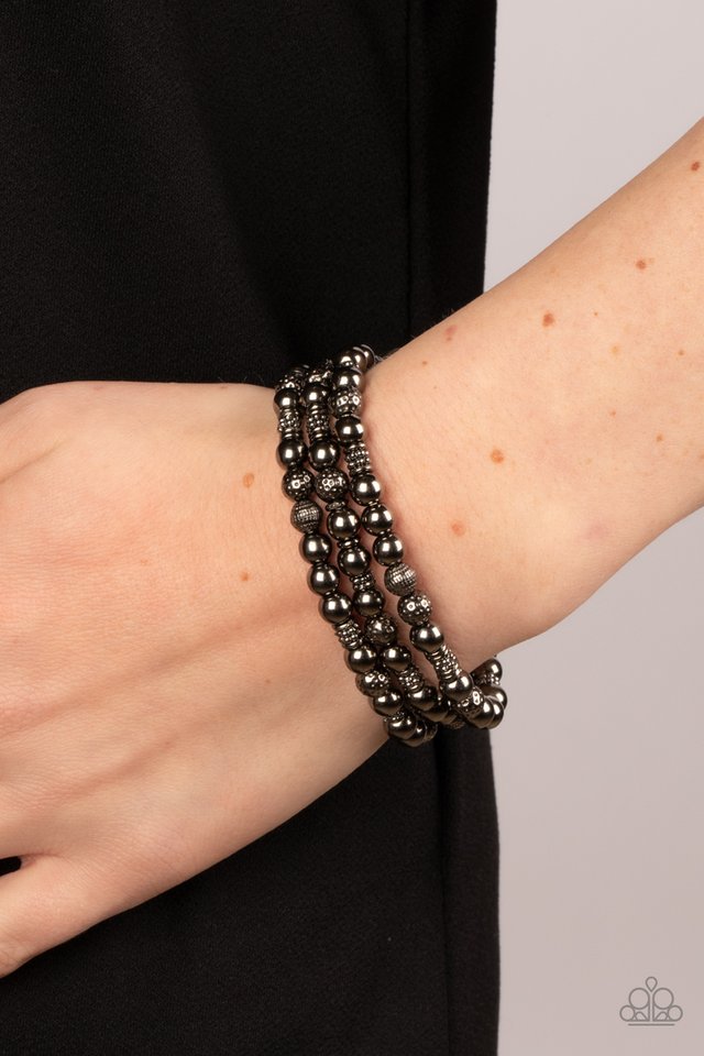 Paparazzi Bracelet ~ Boundless Boundaries Black Paparazzi Jewelry