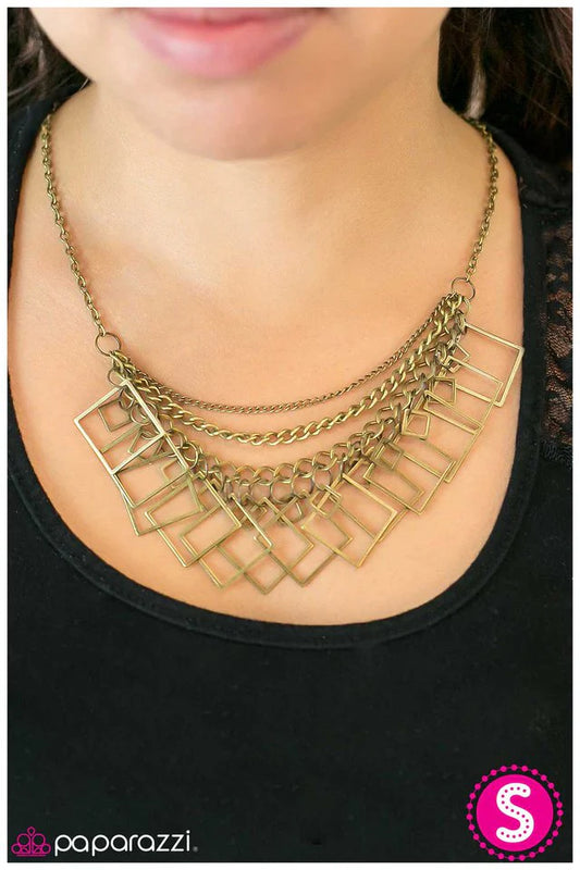 Paparazzi Necklace ~ On The Quad - Brass