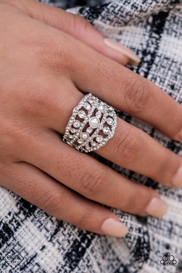 Sailboat Bling - White - Paparazzi Ring Image