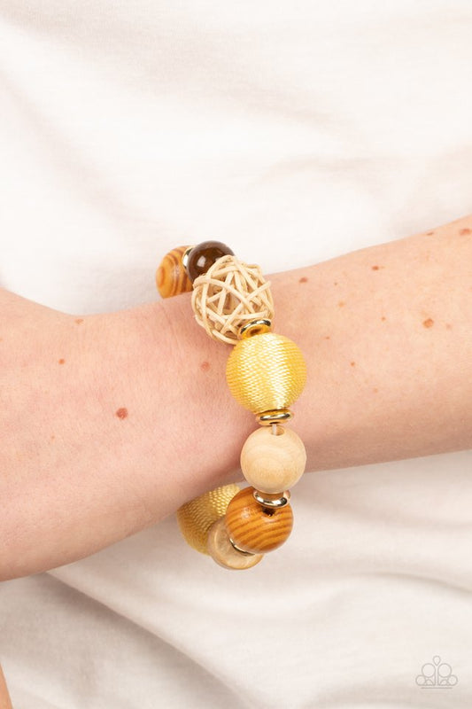 Happily Homespun - Yellow - Paparazzi Bracelet Image