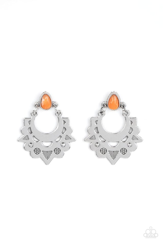 Earthy Zeal - Orange - Paparazzi Earring Image