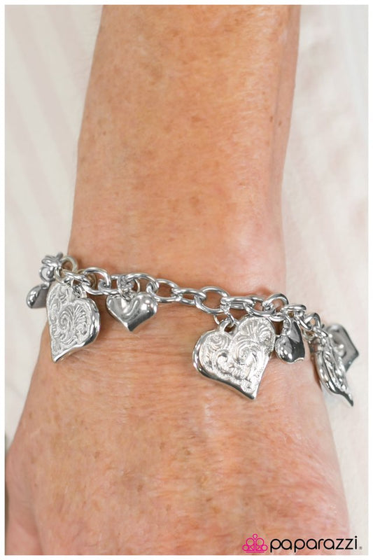 Paparazzi Bracelet ~ Not For The Faint-Hearted - Silver