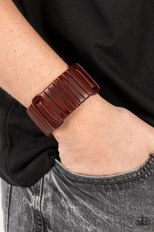 Leather Lumberyard - Brown - Paparazzi Bracelet Image