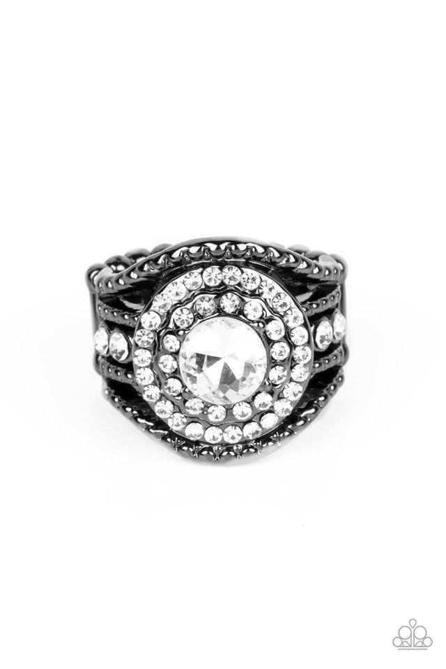 Paparazzi Ring ~ Understated Drama Black Paparazzi Jewelry Online Store 0542