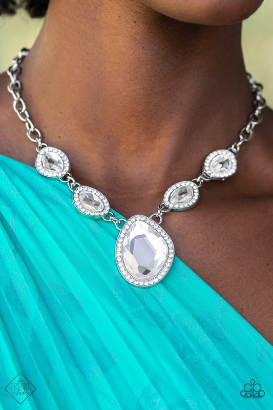 The Upper Echelon - White - Paparazzi Necklace Image