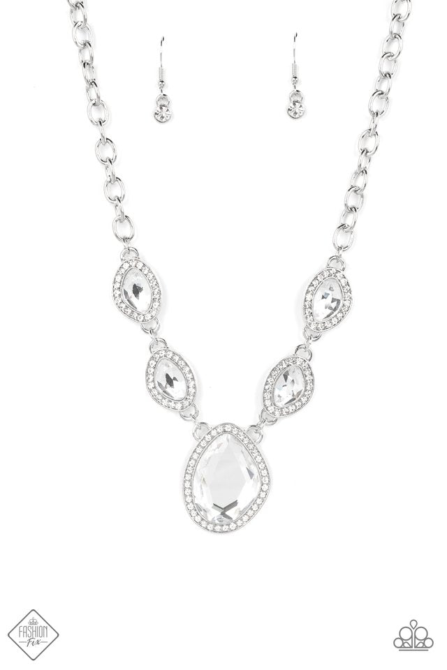 The Upper Echelon - White - Paparazzi Necklace Image