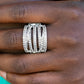 Knock-Out Opulence - White - Paparazzi Ring Image