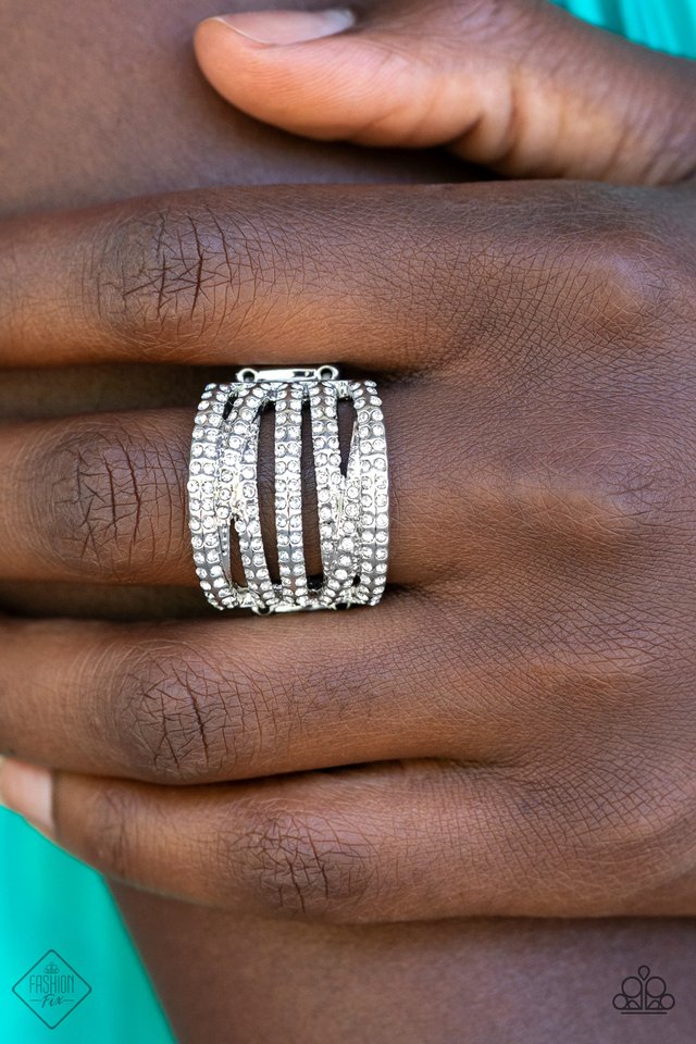 Knock-Out Opulence - White - Paparazzi Ring Image