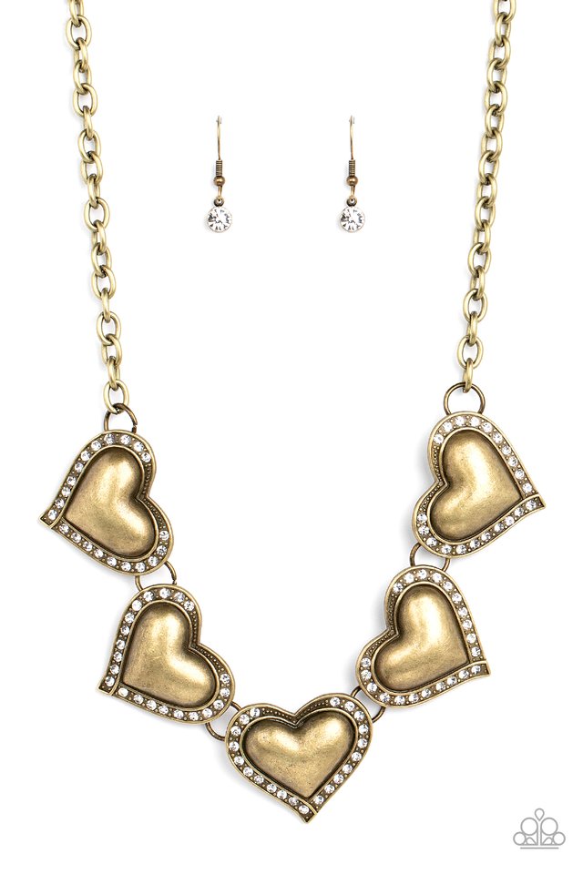 Kindred Hearts - Brass - Paparazzi Necklace Image