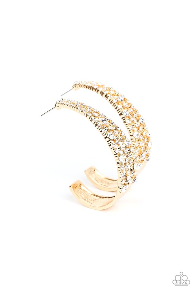 Cold as Ice - Gold - Paparazzi Earring Image