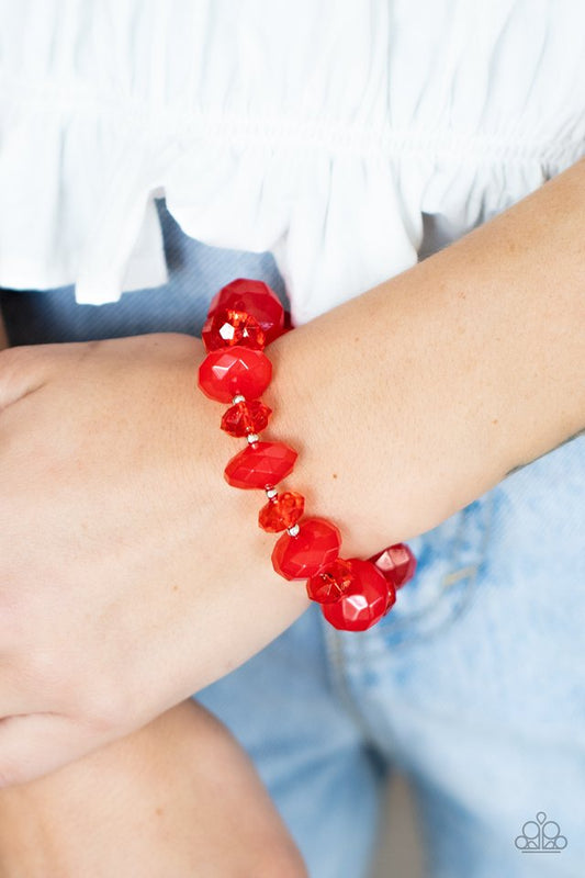 Keep GLOWING Forward - Red - Paparazzi Bracelet Image