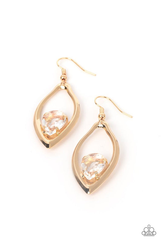 Beautifully Bejeweled - Gold - Paparazzi Earring Image