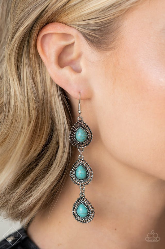 Desertscape Dweller - Blue - Paparazzi Earring Image