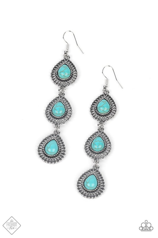 Desertscape Dweller - Blue - Paparazzi Earring Image