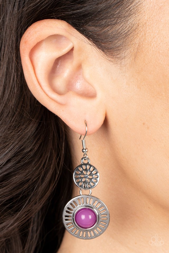 Ocean Orchard - Purple - Paparazzi Earring Image