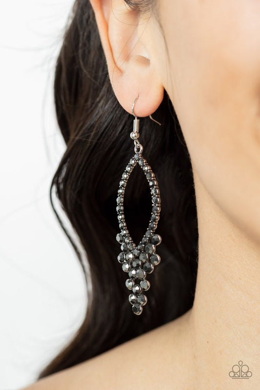 GLOWING off the Deep End - Silver - Paparazzi Earring Image