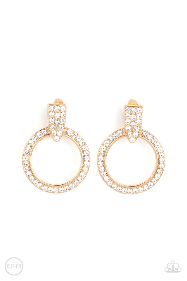 Sparkle at Your Service - Gold - Paparazzi Earring Image