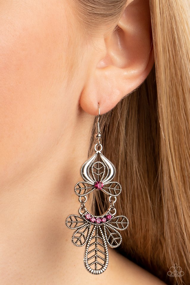 Galapagos Gala - Pink - Paparazzi Earring Image