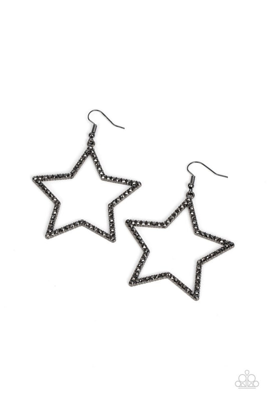 Supernova Sparkle - Black - Paparazzi Earring Image