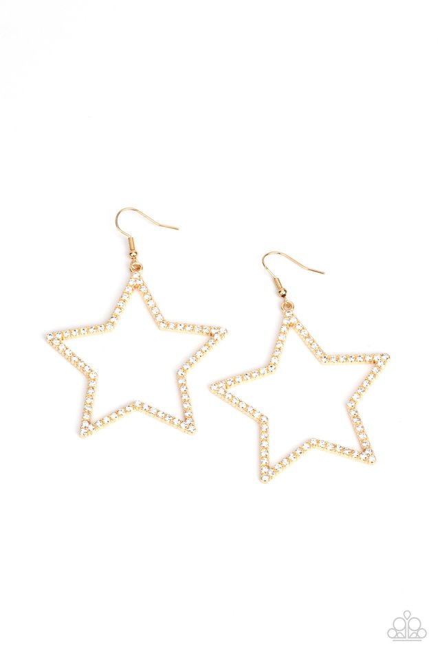 Supernova Sparkle - Gold - Paparazzi Earring Image