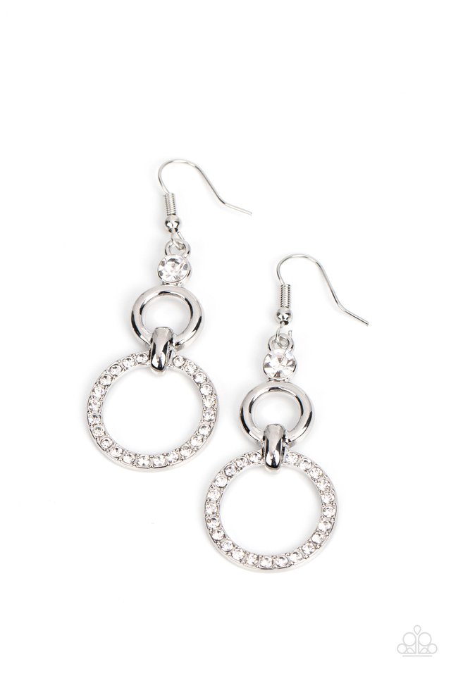 Bauble Bliss - White - Paparazzi Earring Image