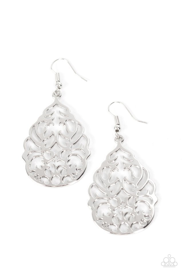 Paparazzi Earring Vineyard Vista Silver Paparazzi Jewelry