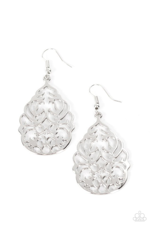 Vineyard Vista - Silver - Paparazzi Earring Image