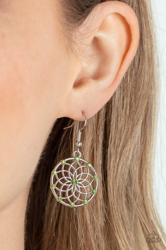 Springtime Salutations - Green - Paparazzi Earring Image