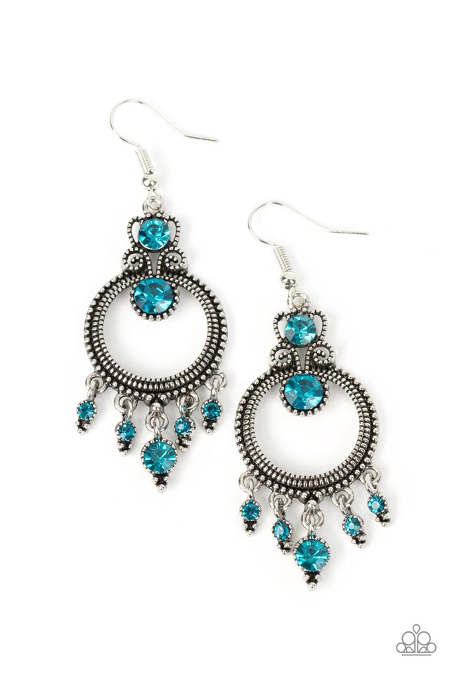 Palace Politics - Blue - Paparazzi Earring Image