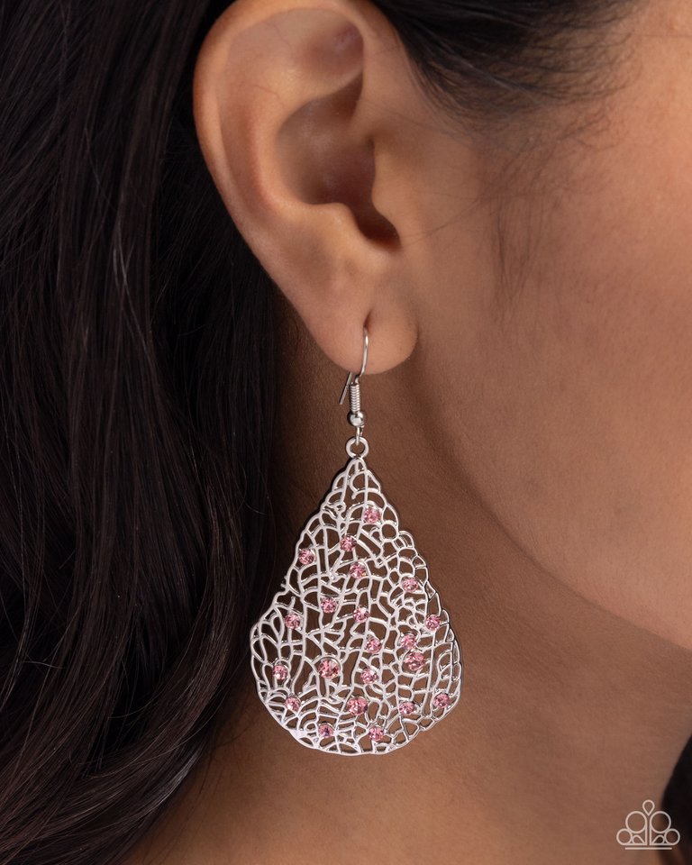 Stargazing Glamour - Pink - Paparazzi Earring Image