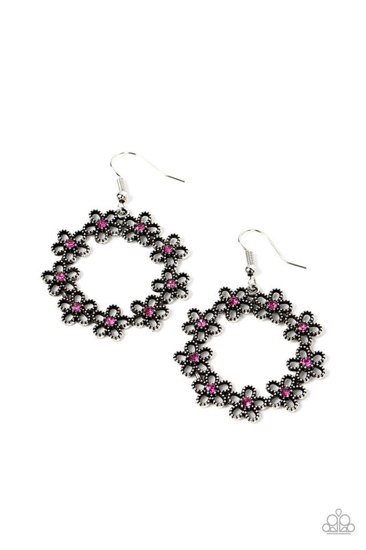 Floral Halos - Pink - Paparazzi Earring Image