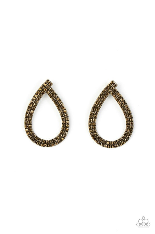 Diva Dust - Brass - Paparazzi Earring Image