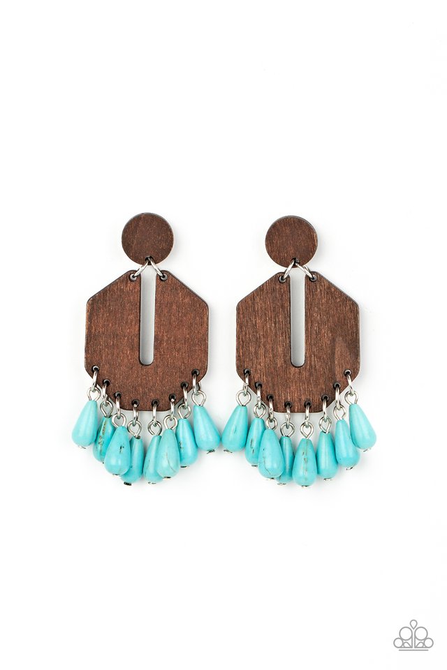 Western Retreat - Blue - Paparazzi Earring Image