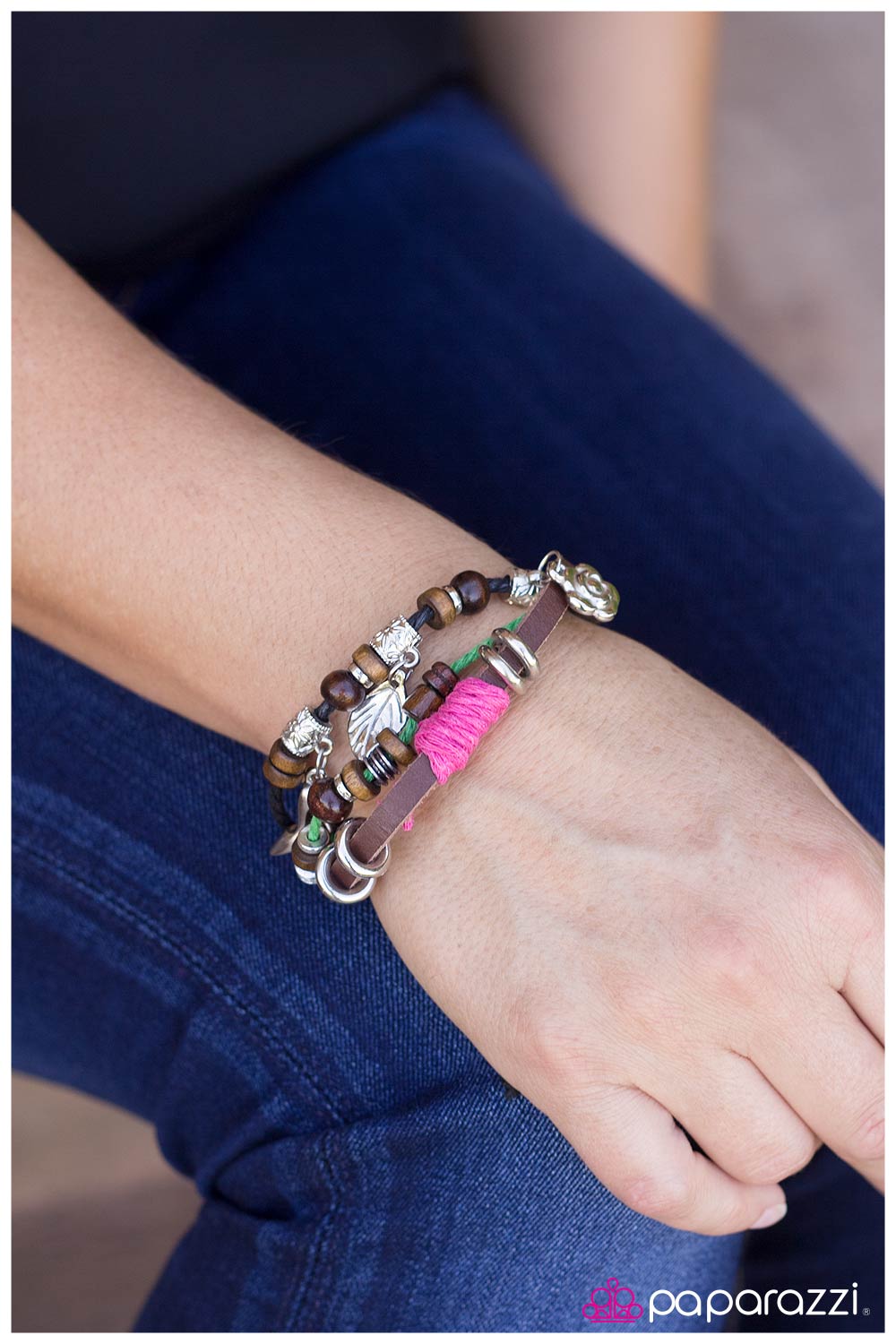 Paparazzi Bracelet ~ Wonderfully Woodstock  - Pink